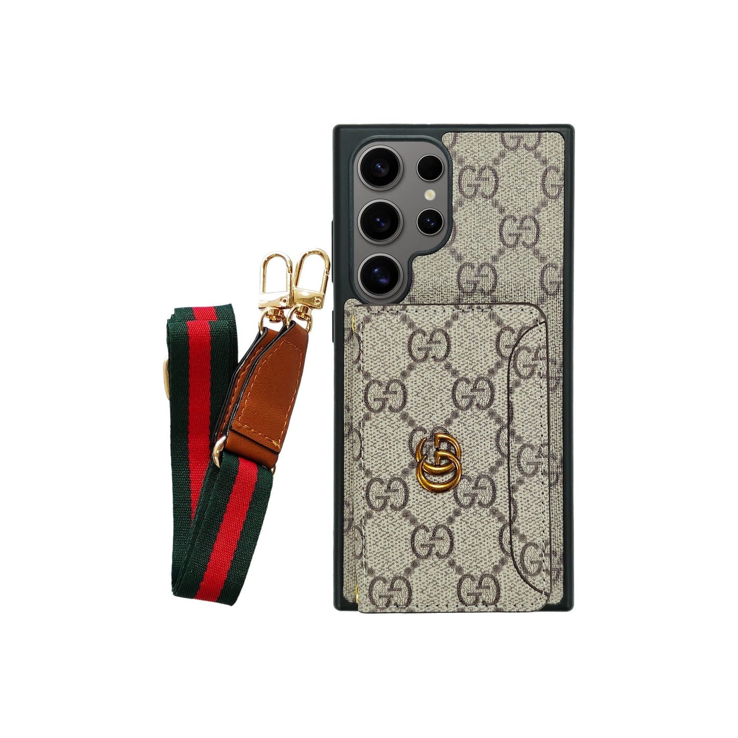 GG CARDHOLDER & LANYARD BROWN