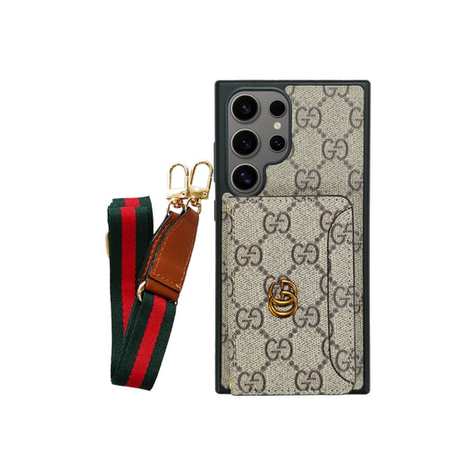 GG CARDHOLDER & LANYARD BROWN