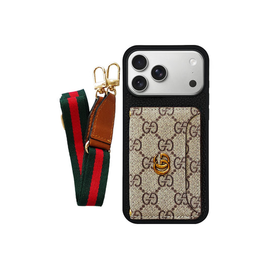 GG CARDHOLDER & LANYARD BRWN/BLK